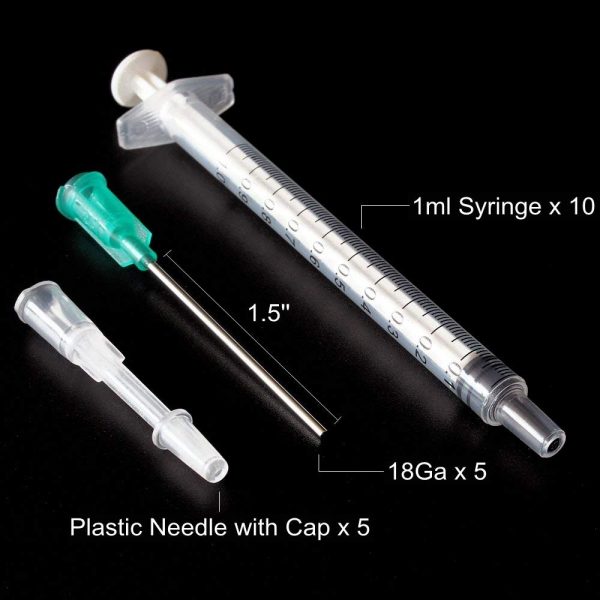 Bstean 100ml Syringe with 4” 14G 1.5” 16G 18G Blunt Tip Needles and Luer  Lock Storage Caps