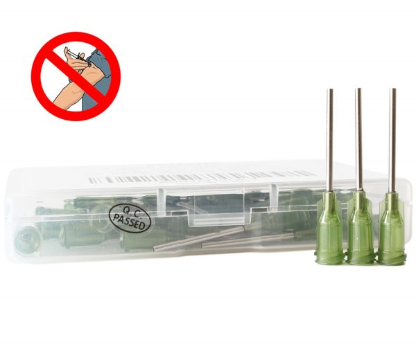 18 Ga 1 Inch Blunt Tip Dispensing Needle with Luer Lock,Precision  Applicator(Green,50 Pcs)
