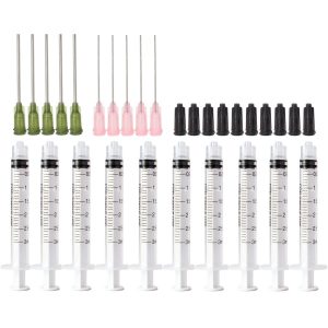 1ml Syringe with 14G 1'' Blunt Needle and Plastic Needle with Cap Pack of 10